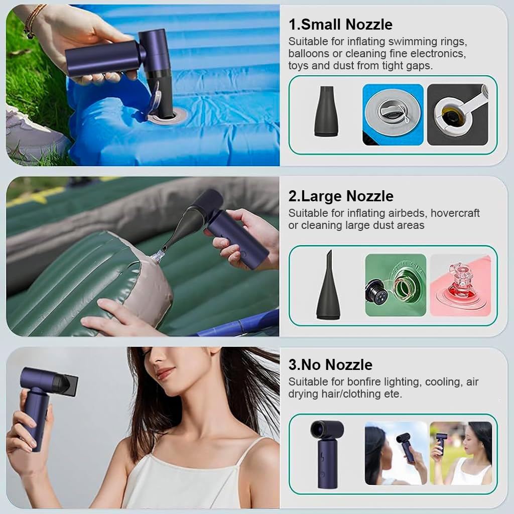 Verilux® Electric Air Blower USB Cordless Air Blower Strong Turbo Motor 80000Rpm Mini Air Blower Multifunctional Outdoor USB Fan Car Interior Air Blower Machine Blower Air Blower Cleaner for Home Car Verilux® Electric Air Blower USB Cordless Air Blower Strong Turbo Motor 80000Rpm Mini Air Blower Multifunctional Outdoor USB Fan Car Interior Air Blower Machine Blower Air Blower Cleaner for Home Car